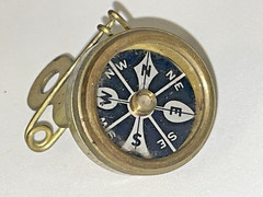 Vintage Marbles Gladstone Mich Brass Compass Black Face Pin Type 1 1/8″🌺🌺
