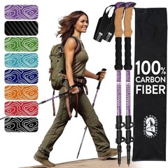 Lightweight Carbon Fiber Trekking Poles – Collapsible Hiking Sticks with Cork Gr
