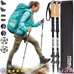 Lightweight Carbon Fiber Trekking Poles Adjustable Hiking Sticks Ergonomic Grips
