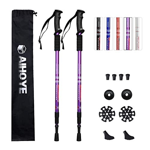 Compact Folding Trekking Poles with Anti Shock Features – 25″ to 52″ Adjustable