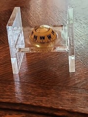Vintage Acrylic Lucite Transparent Compass Floating In Liquid