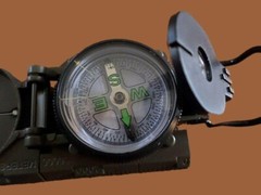 U.S MILITARY STYLE METAL COMPASS LIQUID FILLED SLIDE RULER WITH NYLON OD POUCH