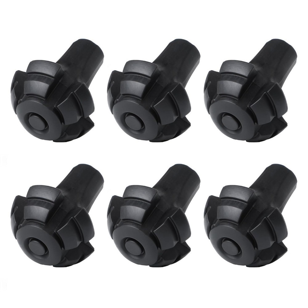 Hiking Pole Tips, Walking Stick Rubber Tips Trekking Poles 6Pcs Protectors Bo