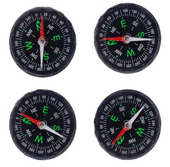 Set Of 4 Camping Pocket Compass Hiking Navigation Scouts 5 Degree Marks