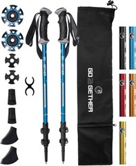Aluminum Trekking Poles Quick Adjustable Locks Comfort Handle Padded Strap Snow