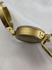 Gold Brass Style Lensatic Pocket Compass Japan Mid Century Hiking Gear Vintage