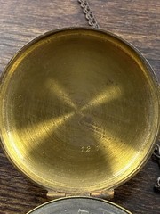 Vintage Antique Brass Pocket Compass Made In France Military Style W/CHAIN Works