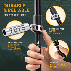 Premium Foldable Hiking Poles by USA Brand – Adjustable, Lightweight Trekking Po