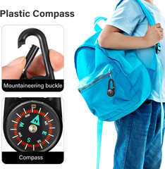 24Pcs Keychain Compass Metal Carabiner Compass Small Pocket Clip on Compass Port