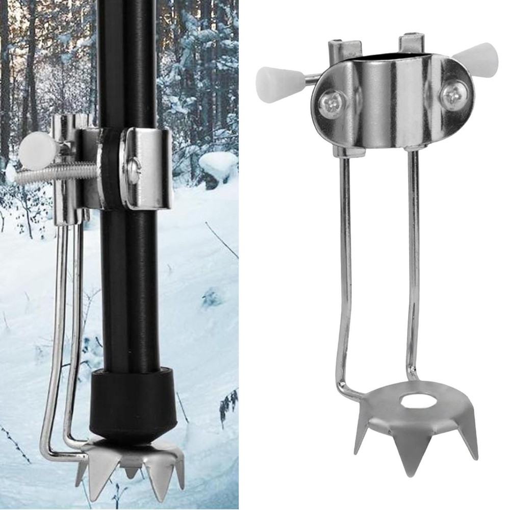 Durable Stainless Steel Ice Cane Tip Attachment Anti Slip Crampons for Outdoor