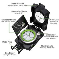 Multifunctional Waterproof Camping Compass with Luminous Display
