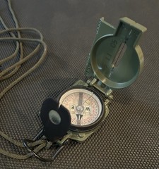 USMC Cammenga Model 3H Tritium Lensatic Compass NSN 6605-01-196-6971 With Pouch