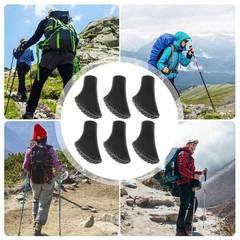 2/6Pcs Walking Stick Tips Rubber Trekking Pole Tips- Rubber Feet For Hiking Pole