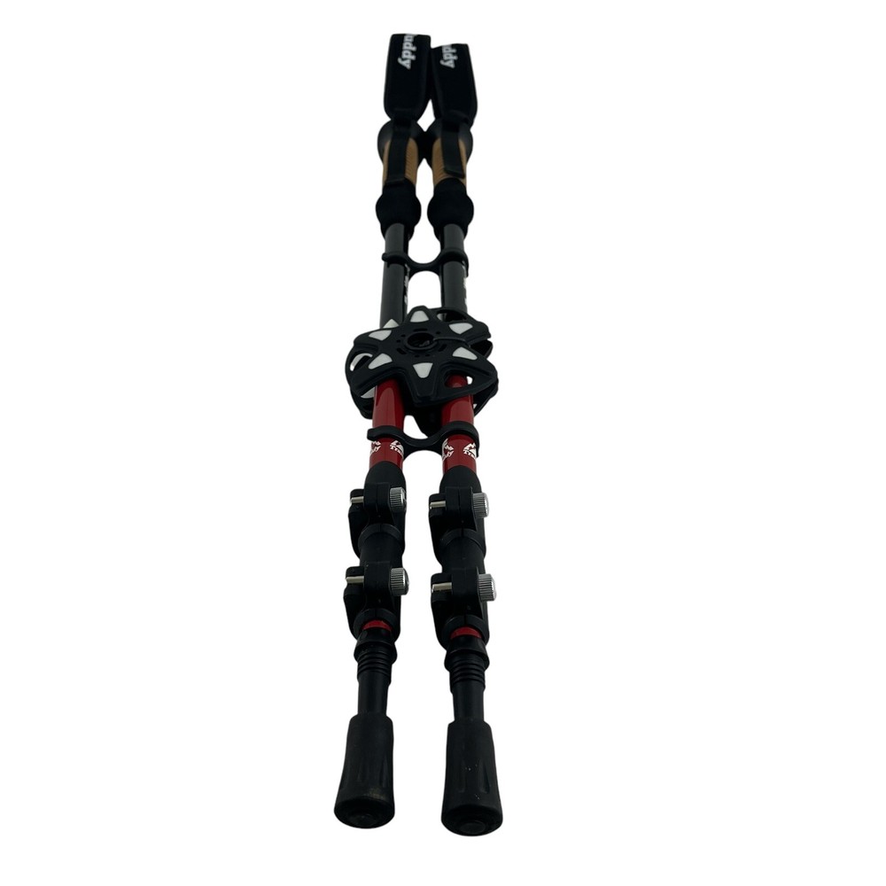 TrailBuddy Black/Red Collapsible Lightweight Hiking Trekking Poles 1 Pair NEW