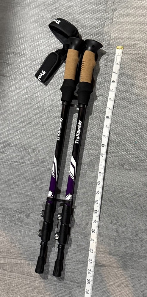 New Trail Buddy Ultra-Strong Aluminum & Cork Trekking Poles Hiking Poles