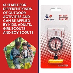 Boy Scout Orienteering Hiking Compass – Kids, Waterproof & Style R