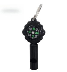 Portable 2-in-1 Whistle Compass Keychain Watch Pocket Outdoor Camping Hiking