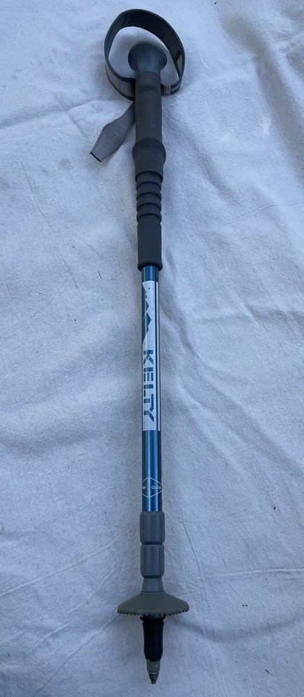 Kelty Adjustable Trekking Pole Twist Lock w/ Wrist Strap Basket Tip Blue/Black