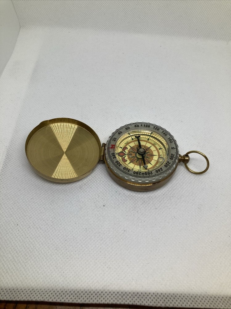 Goldtone Case Water Filled Compass