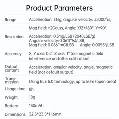 Bluetooth 5.0 Accelerometer Inclinometer WT901BLECL MPU9250 9-Axis IMU Sensor