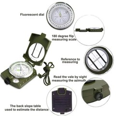 DEVICE OF C High-Accuracy Waterproof Military Compass for Directions, Green Set