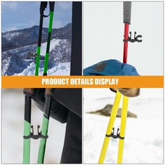 6 Pcs Walking Stick Holder Clip Trekking Pole Clamp Double Hiking Clips