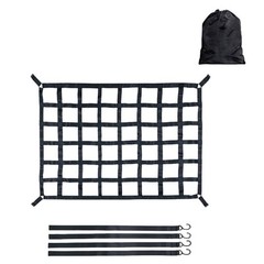 Cargo Net for Truck Bed and Roof Rack with Adjustable Hooks