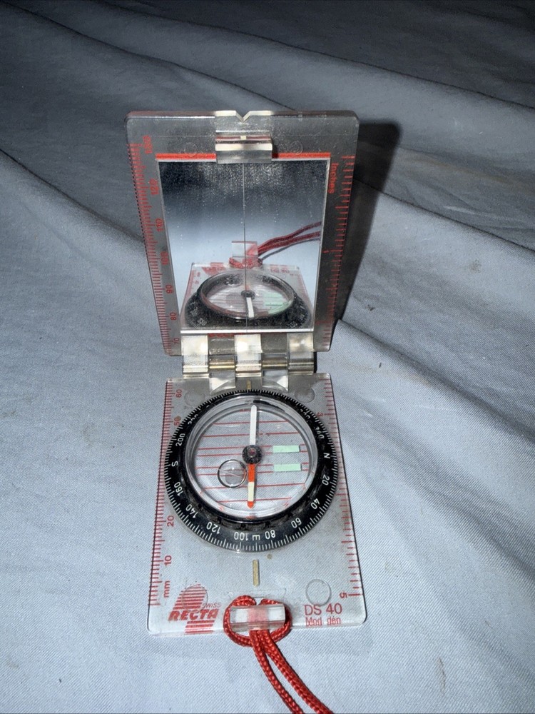 Original Military Field Compass w/Mirror Vintage Swiss Army DS40 Compass