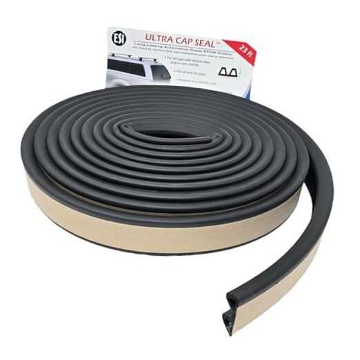 Ultra Cap Seal 1 1/2″ Width x 5/8″ Height x 23′ Length, EPDM Rubber for Caps