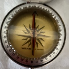 Walker Metal Pocket Compass Direction Measurement Silver & Green