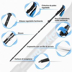 , Trekking Poles, Folding and Shockproof, 110 130 cm, 5 Sections of Aluminium…