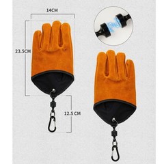 Heat Resistant Leather Gloves for Grilling Camping with Magnetic Accessory