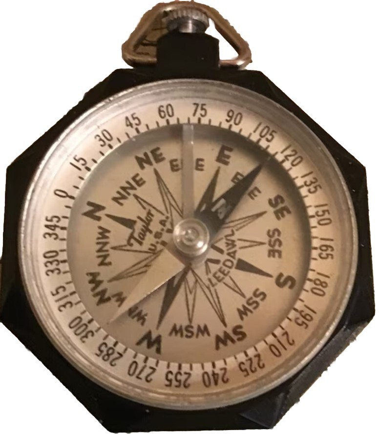 Vintage 1936 Taylor LEEDAWL Compass No. 2920 Black Bakelite with Original Box