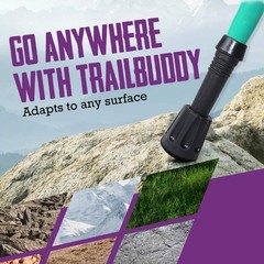 TrailBuddy Walking Stick Tips – Pack of 6 Replacement Rubber 0.43″, Black