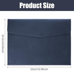Leather Document Folder, A4 File Document Holder Waterproof Portfolio Blue