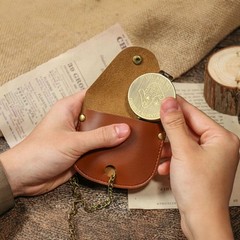 Retro PU Leather Compass Bag Portable Waist Pouch Outdoor Camping Watch Case