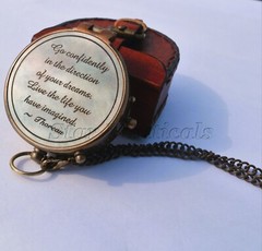 Go confidently in the direction of your dreams Brass Antique Compass