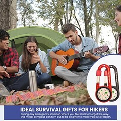 Carabiner Clip On Compass Hiking – Compact Compass Keychain Backpacks Black Red
