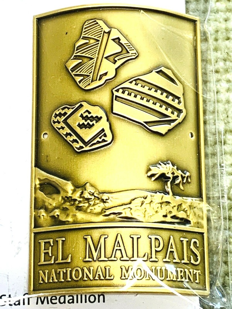 El Malpais Walking Staff Stick Medallion National Monument Western NPA White