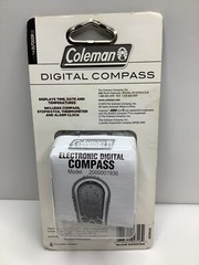 New Coleman Digital Compass Temp Time Date Compass Alarm Stopwatch Thermometer