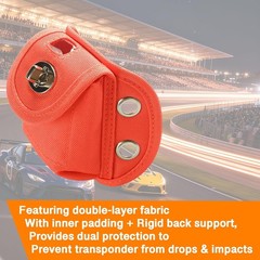 Transponder Mounting Pouch – Waterproof Orange Nylon Case with Status Window