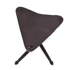 Outdoor Walking Stick Natural Wood Tripod Stool with Leather Seat Waking Cane