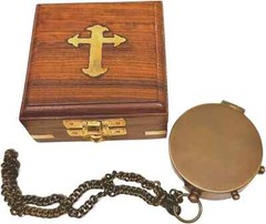 Compass with Wooden Box Bible Verse Cross with John 3:16 Bible