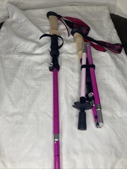 High Stream Gear Pair Of Collapsible Walking Sticks Lightweight Purple/Pink