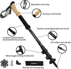 Lightweight Aluminum Adjustable Trekking Poles with Cork Grips – 2 Pack