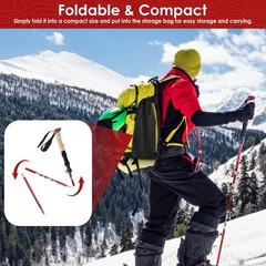 2PCS Adjustable Collapsible Hiking Trekking Poles Aluminum EVA Grip Walking