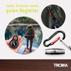 Troika Wegweiser, Item COS10/BK Pocket Compass with Carabiner Black