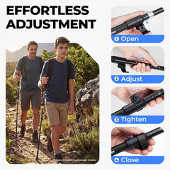 Trekking Poles for Hiking – Collapsible Lightweight 7075 Aluminum Hiking Sticks,