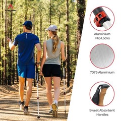 Lightweight Adjustable Aluminum Hiking Sticks With Cork Handle – Telescopic T…