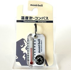 mont-bell Thermo Compass White 1827647 Thermometer Compass Keychain Japan New